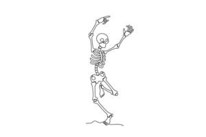 A human skeleton danced with pleasure vector