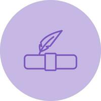 Quill pen with scroll Vector Icon