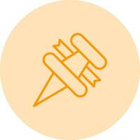 Thumbtack with ribbon Vector Icon