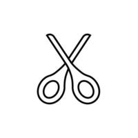 Scissors Simple Outline Symbol for Web Sites. Suitable for books, stores, shops. Editable stroke in minimalistic outline style. Symbol for design vector