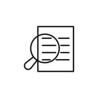 Magnifying Glass by Document Illustration Drawn with Thin Line. Perfect for design, infographics, web sites, apps. vector