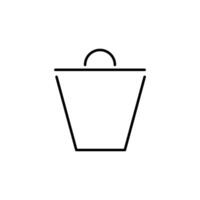 Trash Can Vector Line Icon. Perfect for web sites, books, stores, shops. Editable stroke in minimalistic outline style