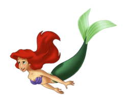 Disney pequeno sereia às Ariel a pequeno sereia natação png