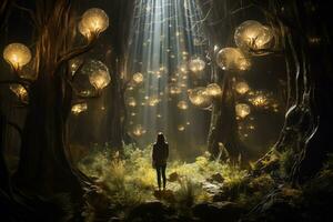 Image of an beautiful enchanted forest photo