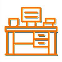 Office Desk Vector Icon