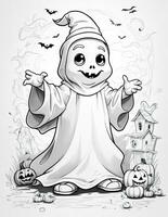 ghost coloring page for kids photo