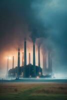 de fumar chimeneas ambiental contaminación desde industria, foto