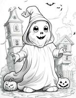 ghost coloring page for kids photo