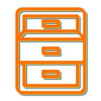 Filing cabinet with open door Vector Icon