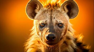 Hyena in the African Savannah, Generative Ai photo