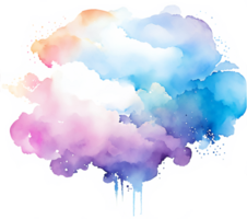 Watercolor Cloudy Splash Texture AI Generative png