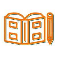 Open book with pen Vector Icon