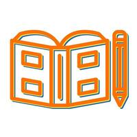 Open book with pen Vector Icon