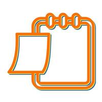 Writing pad with sticky no Vector Icon