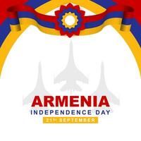 armenio independencia día es celebrado en septiembre 21 con armenio cinta bandera decoración. vector ilustración diseño