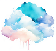 Watercolor Cloudy Splash Texture AI Generative png