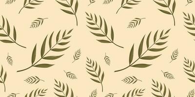 Seamless pattern with autumn fall green ash or sumac leaves. Perfect for wallpaper, wrapping paper, web sites, background, social media, blog, presentation and greeting cards. vector