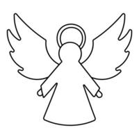 angel christmas saint icon christmas tree line vector