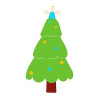 christmas tree new year lights star gifts vector