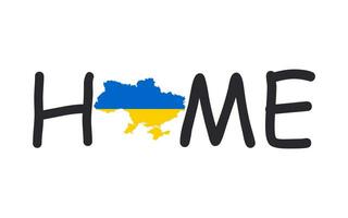 Map of Ukraine with the word HOME isolated on a white background. Vector. vector