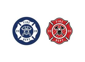 Firefighter emblem logo design. in a classic concept vector