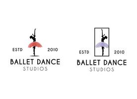 personas jugando ballet logo diseño. ballet estudios logo vector