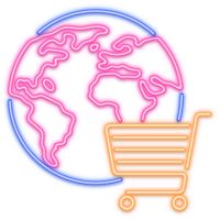 shopping onneonl globe neon line png