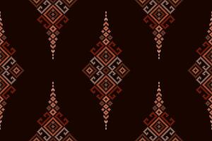 Geometric ethnic oriental seamless pattern traditional. Pixel pattern, Embroidery style. Design for clothing, fabric, batik, background, wallpaper, wrapping, knitwear vector