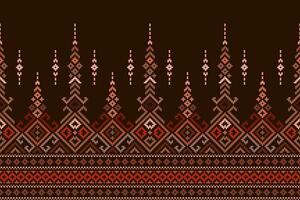 Geometric ethnic oriental pattern traditional. Pixel pattern, Embroidery style. Design for clothing, fabric, batik, background, wallpaper, wrapping, knitwear vector