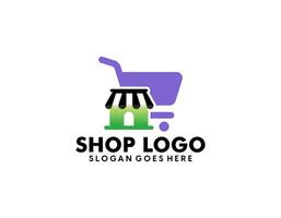 en línea tienda logo diseños modelo. ilustración vector gráfico de puntero flecha y tienda bolso combinación logo diseño concepto. Perfecto para comercio electrónico, venta, descuento o Tienda web elemento. empresa emblema