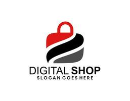 hand bag shoping icon and mart logo for e commerce and store logo vector