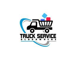 truck trailer transport logistics, delivery, express, cargo company, fast shipping, design template logo illustration silhouette, emblem isolated on dark background, black vector