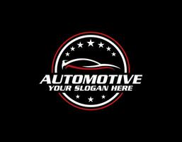 car silhouette concept logo design. car garage vector illustration.