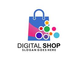 Creative modern abstract eCommerce logo design, colorful gradient online shopping bag logo design template vector