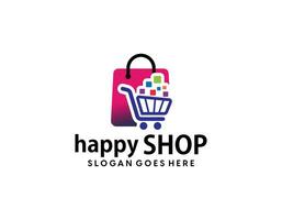 shoping bag logo design for mart, market, store and shop brand identity vector