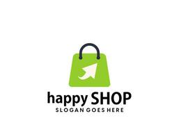 Online Shop Logo. Happy Shop Logo design vector