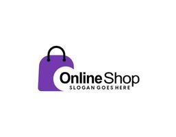 Online shopping logo design template vector