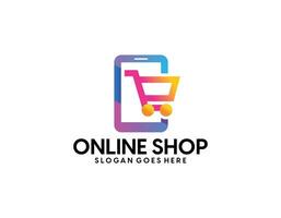 eCommerce logo template design, Online Shopping logo vector