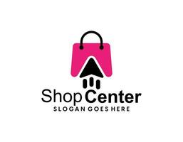 Online Shop Logo designs Template. Illustration vector graphic of shopping bag, computer and mouse logo. Perfect for Ecommerce,sale, store web element. Company emblem.