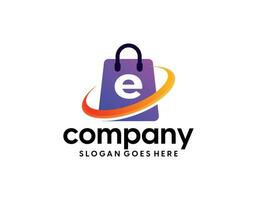 Online Shop Logo designs Template. Illustration vector graphic of shopping bag, computer and mouse logo. Perfect for Ecommerce,sale, store web element. Company emblem.