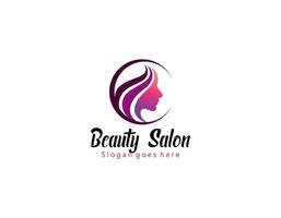 Beauty Woman Logo design with circle badge vector