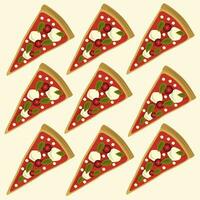 Margherita pizza slice vector illustration for graphic design and decorative element