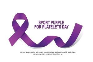 deporte púrpura para plaquetas día antecedentes. vector