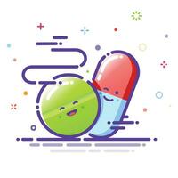 Outline illustration of bright pills vector