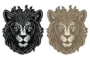 Lion Head Illustration Art Design vector