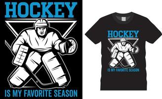 hockey es mi favorito temporada hielo hockey t camisa diseño vector ilustración