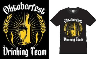 Bebiendo equipo Oktoberfest t- camisa diseño vector modelo