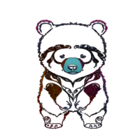 orso colorato linea trasparente sfondo ai generativo png