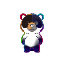 bear colorful line transparent background ai generative png