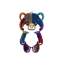 bear colorful line transparent background ai generative png